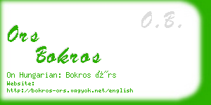 ors bokros business card